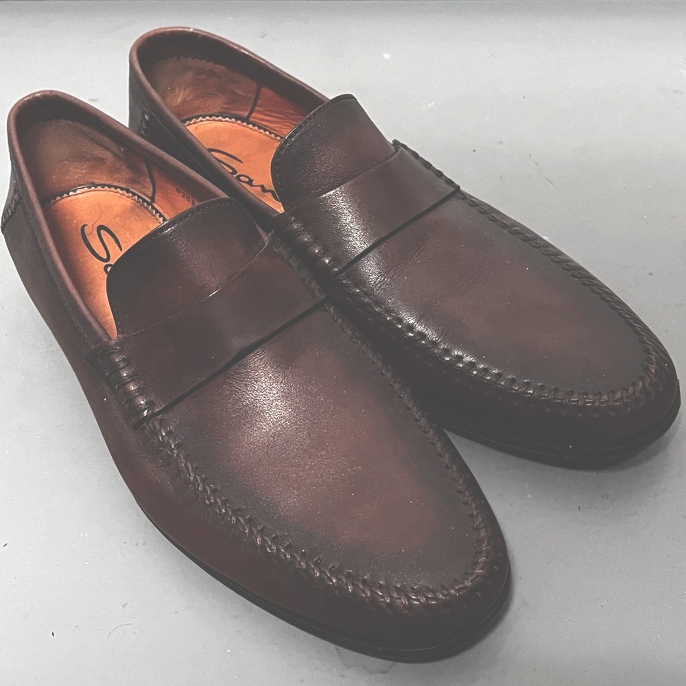Santoni Men’s “Paine” Loafers - Size 9D US - Brown